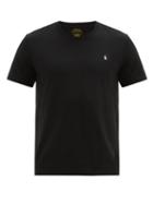 Matchesfashion.com Polo Ralph Lauren - Logo Embroidered Cotton Pyjama T Shirt - Mens - Black