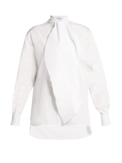 Matchesfashion.com Givenchy - Pleated Tie Cotton Shirt - Womens - White