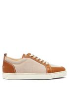Christian Louboutin Rantulow Leather And Canvas Trainers
