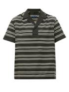 Matchesfashion.com Frescobol Carioca - Leblon Striped Cuban-collar Henley Shirt - Mens - Black