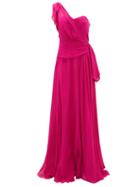 Matchesfashion.com Dundas - One-shoulder Silk-georgette Gown - Womens - Pink