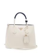 Matchesfashion.com Prada - Double Saffiano Leather Bag - Womens - White Navy