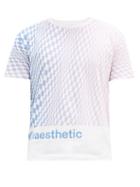 Matchesfashion.com Paco Rabanne - Kinaesthetic Checkerboard-print Cotton T-shirt - Mens - Purple White