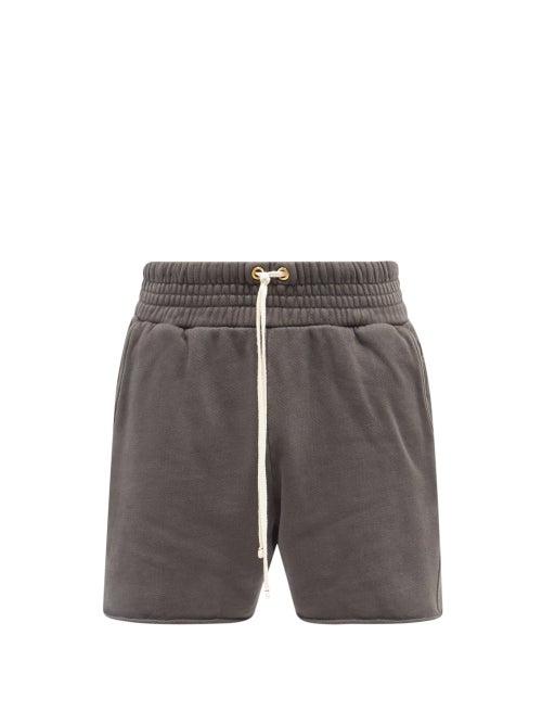 Mens Rtw Les Tien - Yacht Brushed-back Cotton Shorts - Mens - Black Grey