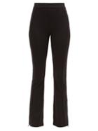 Frame - High-rise Zipped-cuff Flared Jersey Trousers - Womens - Black