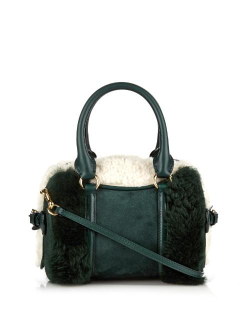 Burberry Prorsum Mini Bee Shearling And Suede Cross-body Bag