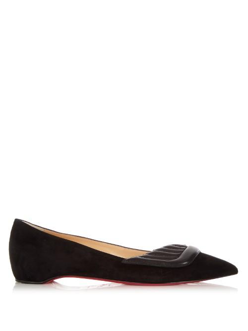 Christian Louboutin Miss Mars Suede And Leather Flats