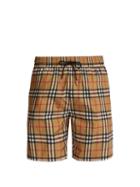 Matchesfashion.com Burberry - Vintage Check Swim Shorts - Mens - Beige Multi