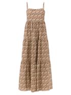 Matchesfashion.com Matteau - Scoop-back Floral-print Cotton Maxi Dress - Womens - Brown Print