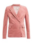 Matchesfashion.com Isabel Marant Toile - Alsey Pink Velvet Double Breasted Blazer - Womens - Pink