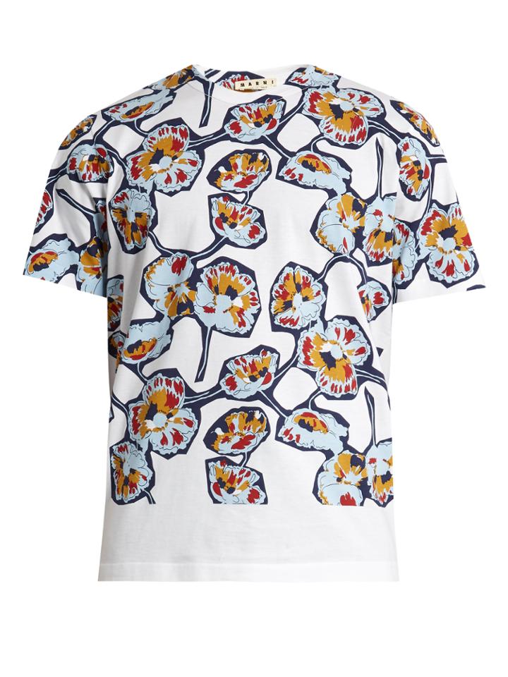 Marni Floral-print Cotton-jersey T-shirt