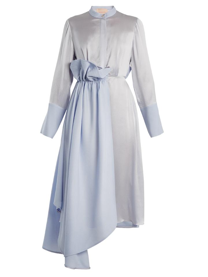 Roksanda Micha Contrast-panel Silk-blend Shirtdress