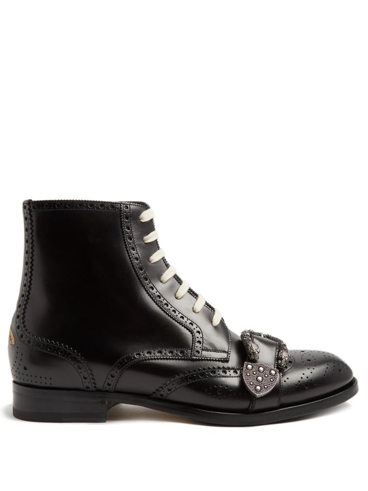 Gucci Queercore Leather Brogue Boots