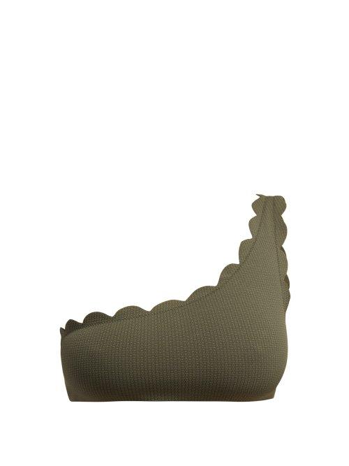 Matchesfashion.com Marysia - Santa Barbara Scallop Edge Bikini Top - Womens - Khaki