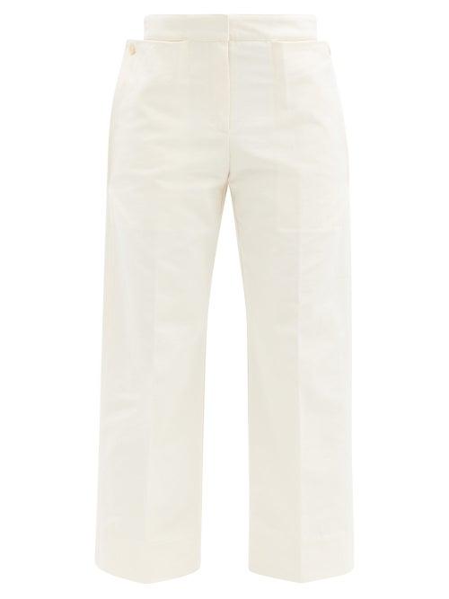 Matchesfashion.com Jacquemus - Esterel Cropped Cotton-canvas Trousers - Womens - Cream