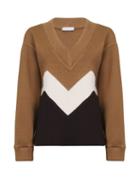 Rejina Pyo - Ingrid V-neck Zigzag Ribbed Sweater - Womens - Brown Multi