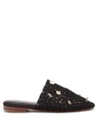 Ladies Shoes Zyne - Tulum Shell-embellished Crochet Backless Loafers - Womens - Black