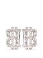 Balenciaga - B-coin Crystal-embellished Earrings - Womens - Silver