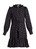 Figue Emma Polka-dot Jacquard Cotton-blend Dress