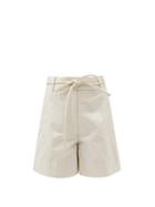 Matchesfashion.com Zimmermann - Botanica High-rise Cotton-twill Shorts - Womens - Ivory