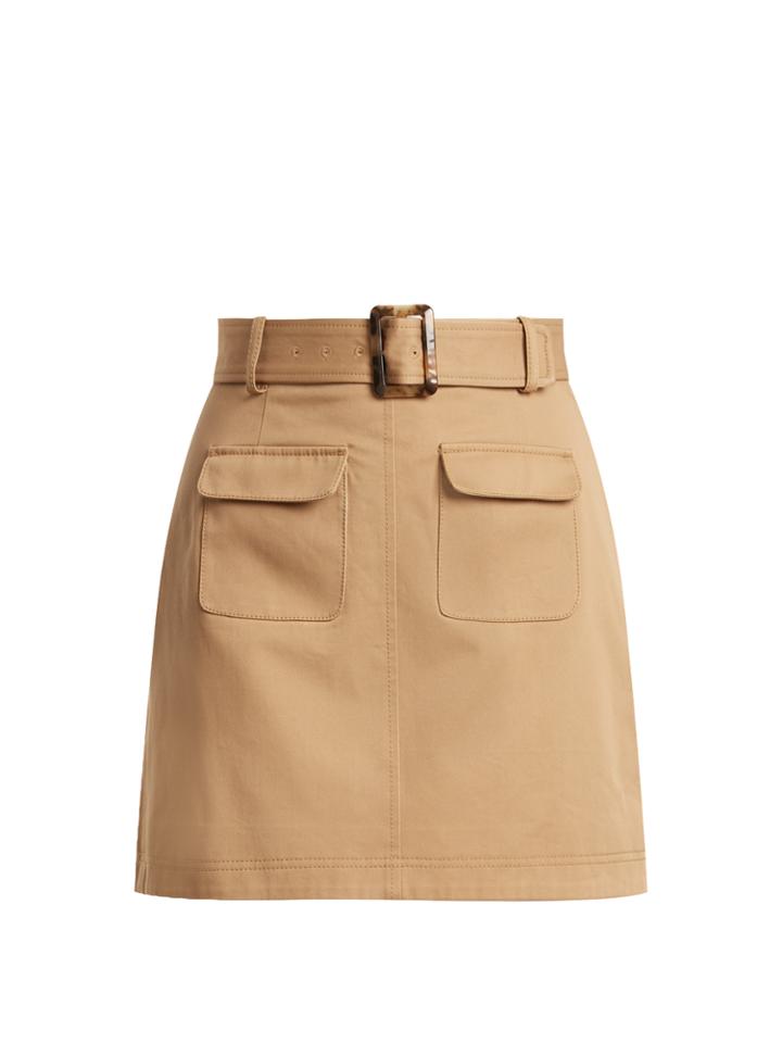 Alexachung Patch-pocket A-line Cotton Mini Skirt