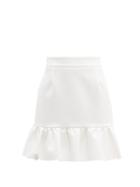 Matchesfashion.com Msgm - Ruffled Hem Crepe Mini Skirt - Womens - White