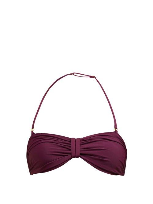 Matchesfashion.com Dos Gardenias - California Bandeau Bikini Top - Womens - Burgundy