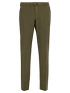 Matchesfashion.com Incotex - Slim Fit Cotton Blend Chino Trousers - Mens - Green