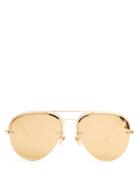 Linda Farrow Mirrored Yellow-gold Plated Aviator Sunglasses