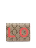 Gucci - Love-print Gg Supreme Canvas Billfold Wallet - Womens - Beige Multi