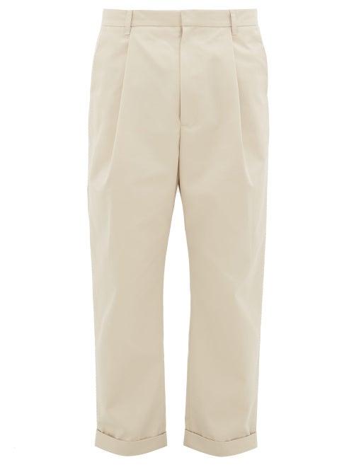 Matchesfashion.com Deveaux - Cotton-blend Twill Beige Trousers - Mens - Light Beige