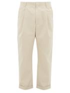 Matchesfashion.com Deveaux - Cotton-blend Twill Beige Trousers - Mens - Light Beige
