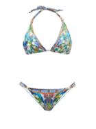 Matchesfashion.com Camilla - Crystal-embellished Floral-print Triangle Bikini - Womens - White Print