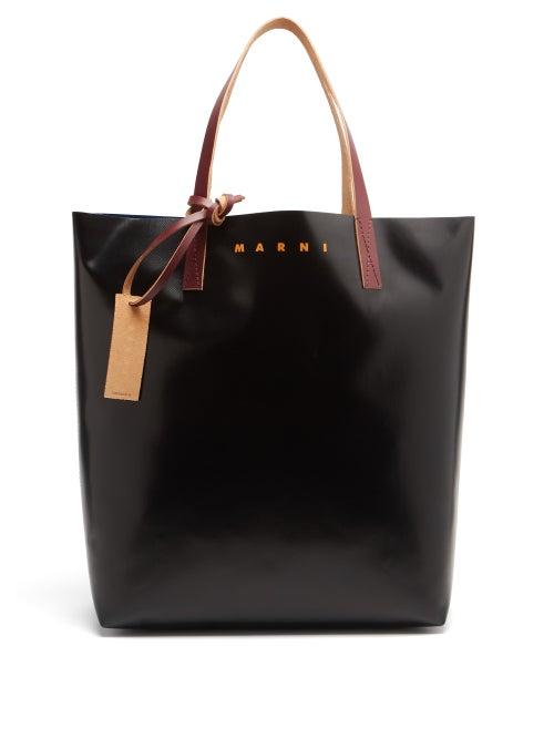 Matchesfashion.com Marni - Logo-print Pvc Tote Bag - Mens - Black