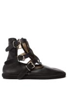 Matchesfashion.com Mm6 Maison Margiela - Buckled Leather Ankle Boots - Womens - Black