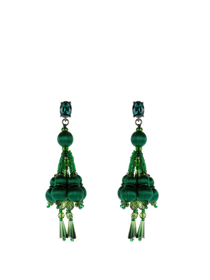 Oscar De La Renta Embellished Tassel Drop Earrings
