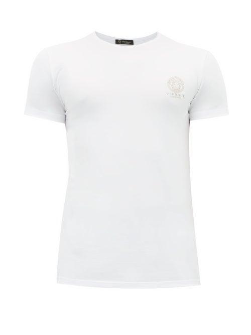 Matchesfashion.com Versace - Medusa Print Jersey T Shirt - Mens - White