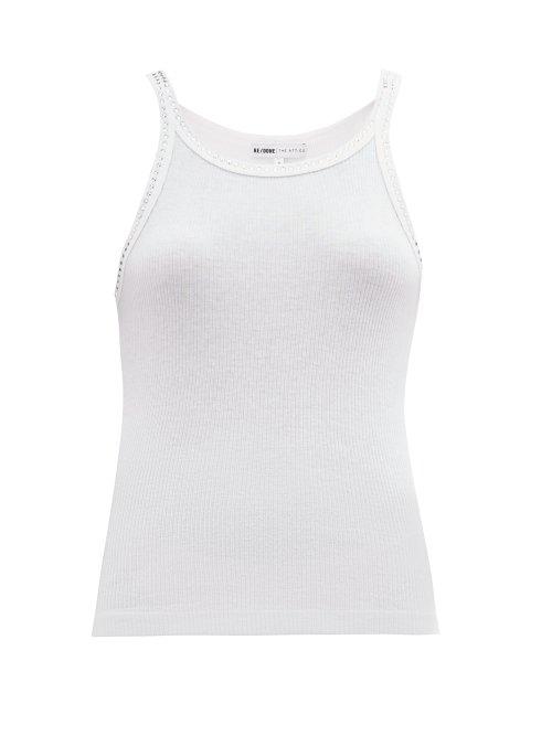 Matchesfashion.com Re/done Originals - X The Attico Crystal Embellished Tank Top - Womens - White