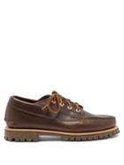 Matchesfashion.com Yuketen - Angler Lace Up Leather Moccasins - Mens - Brown