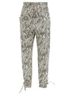 Matchesfashion.com Isabel Marant - Badeloisa High-rise Zebra-print Leather Trousers - Womens - White Black
