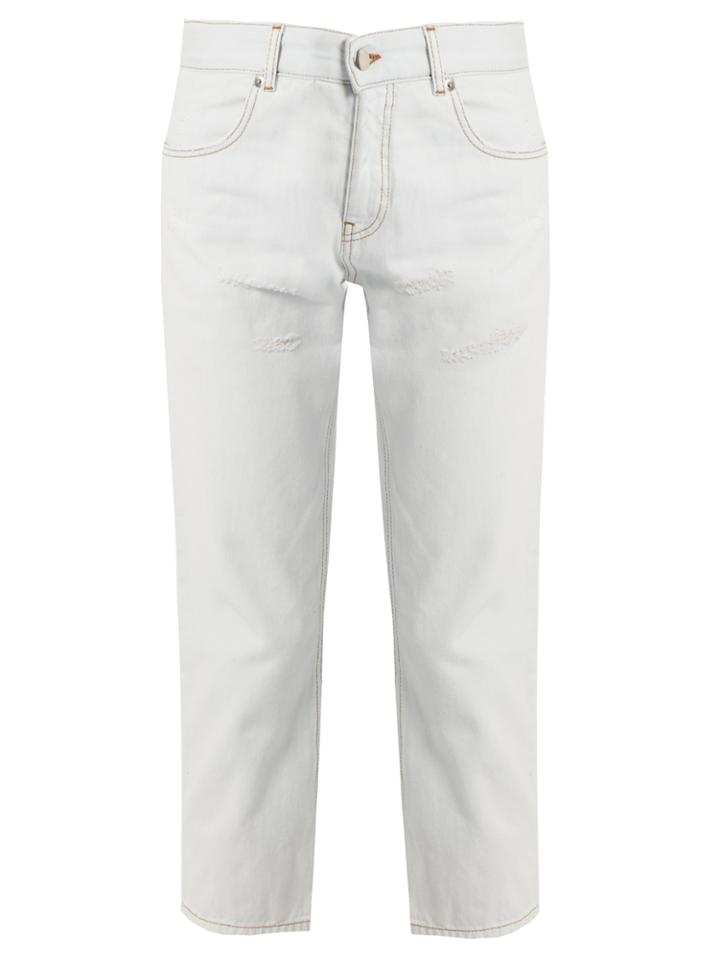 Mm6 By Maison Margiela Distressed Mid-rise Straight-leg Jeans