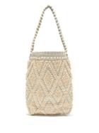 Matchesfashion.com Antonello Tedde - Linen And Cotton Diamond-weave Tote Bag - Womens - Blue Multi