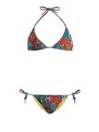 Matchesfashion.com Etro - Abstract Paisley Print Bikini - Womens - Blue