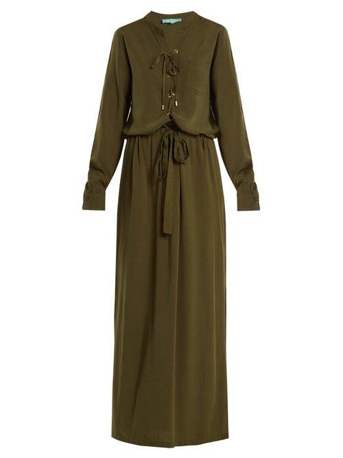 Matchesfashion.com Melissa Odabash - Megan Lace Up Maxi Dress - Womens - Khaki