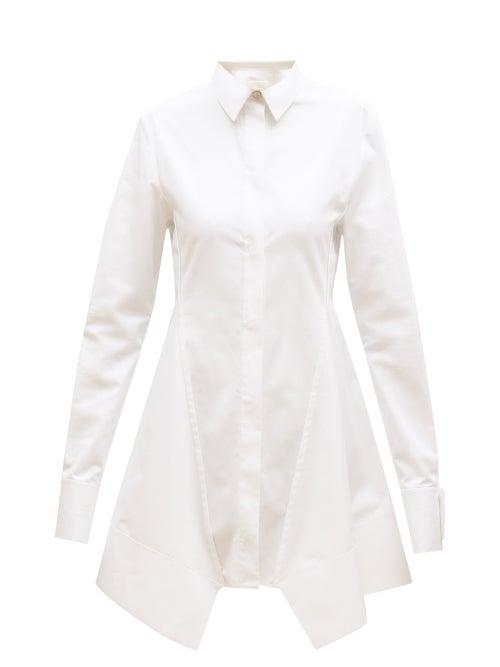 Givenchy - Panelled-insert Long Poplin Shirt - Womens - White