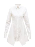 Givenchy - Panelled-insert Long Poplin Shirt - Womens - White