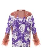 Valentino - Street Flowers Daisyland-print Silk Shirt - Womens - Purple Multi