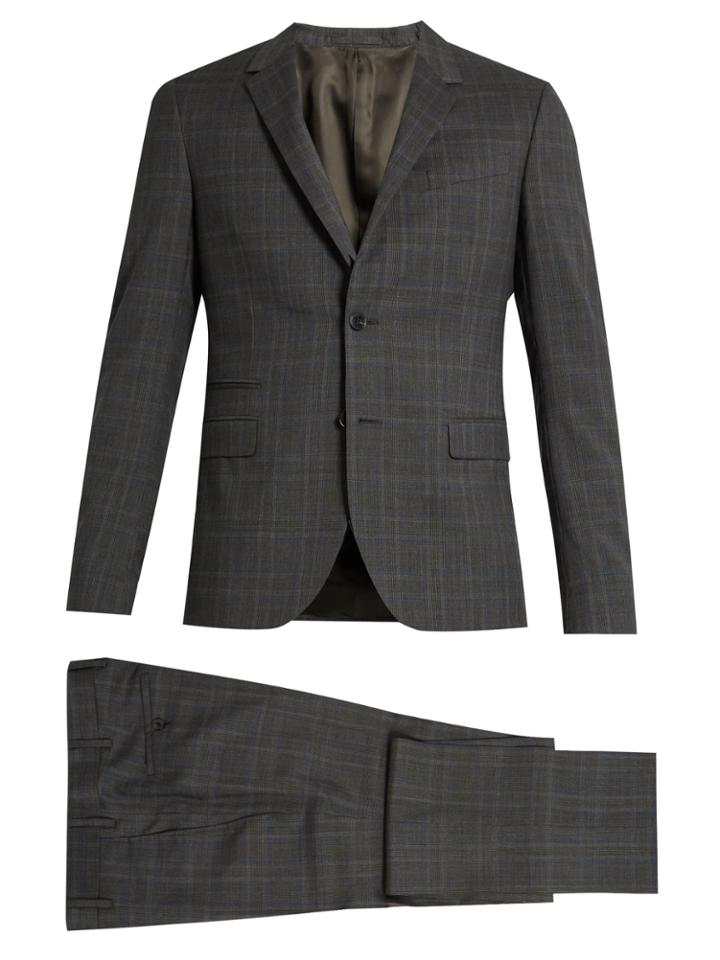 Valentino Prince Of Wales-checked Notch-lapel Wool Suit