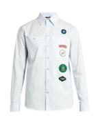 Raf Simons Scout Badge-appliqu Cotton-poplin Shirt