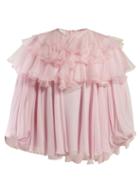 Matchesfashion.com Giambattista Valli - Ruffle Trim Silk Blouse - Womens - Pink
